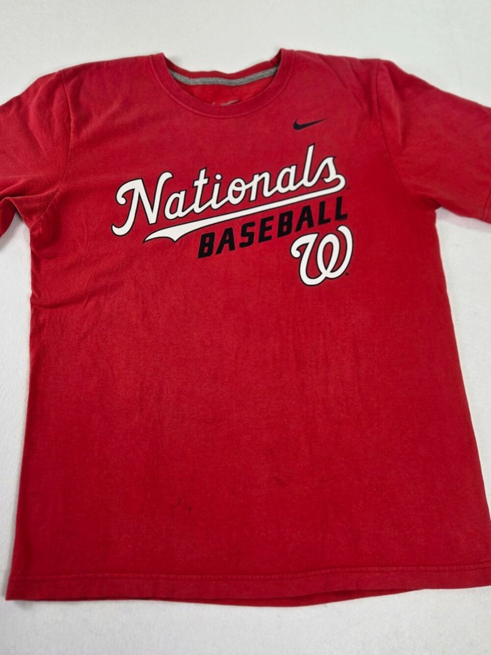 Nike Nationals Baseball Red T-Shirt Size Large